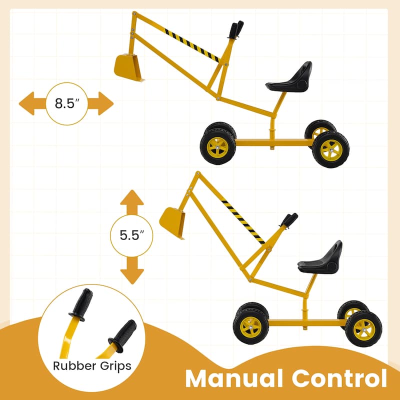 Gymax Sand Digger for Kids w/2-Handed Controls Flexible Shovel 360°