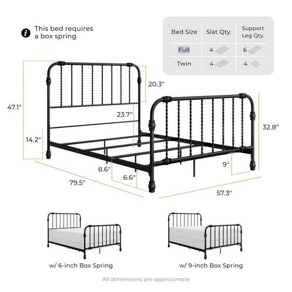 Furniture of America Wren Metal Full Spindle Bed