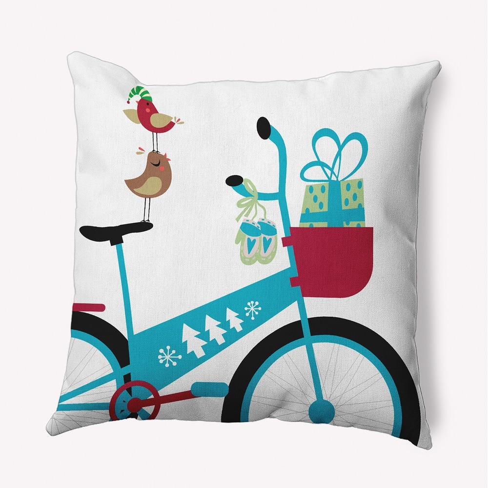 Close Up Bike Christmas Accent Pillow