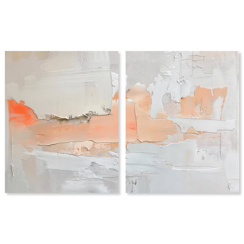 Orange Mist Halo Canvas Set of 2 by Art Remedy, Gallery Wrapped - 24" x 30"