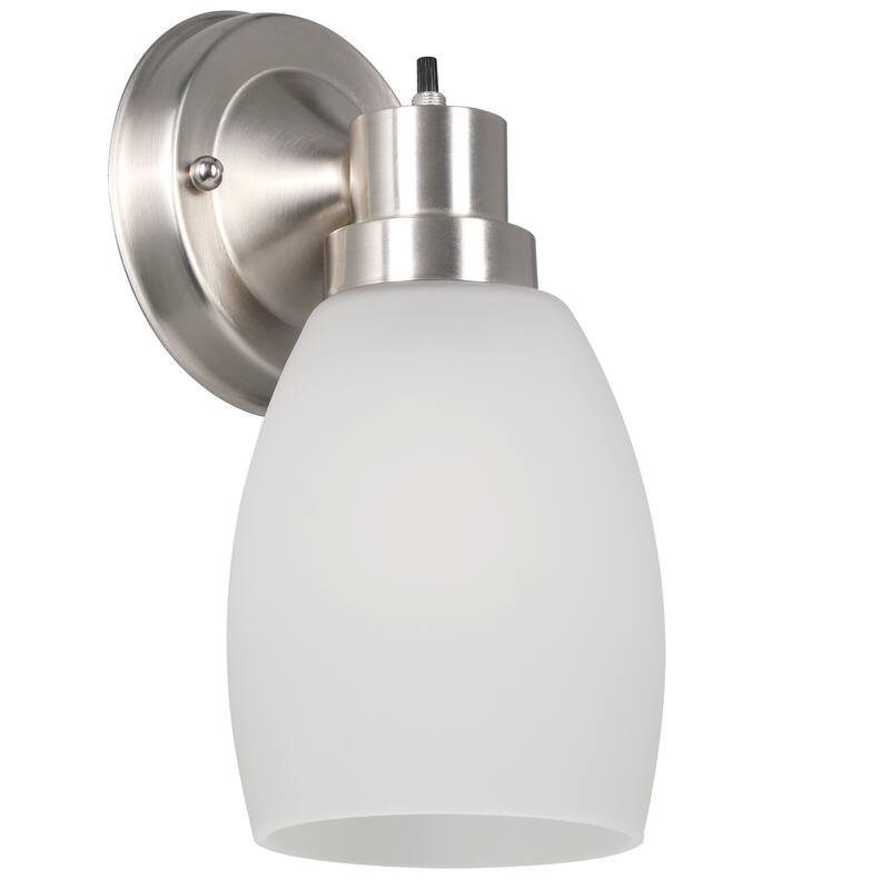 Lydia Satin Nickle Dimmable 1-Light Wall Sconce - Satin Nickel