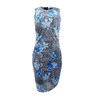 blue and white striped bodycon dress Striped Bodycon Dress - White main image 0