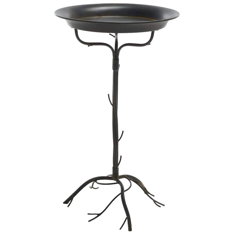 SAFAVIEH Outdoor Yamilet Bird Bath - 17Wx28Dx17H - Black