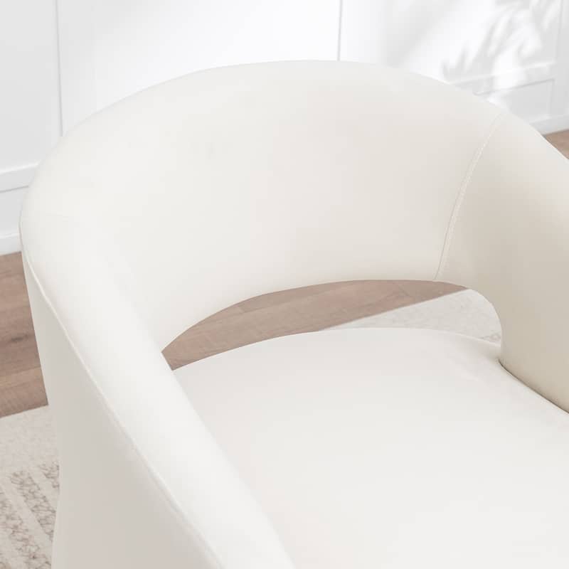 SEYNAR Modern Glam Velvet Accent Armchair Open Back with Ottoman