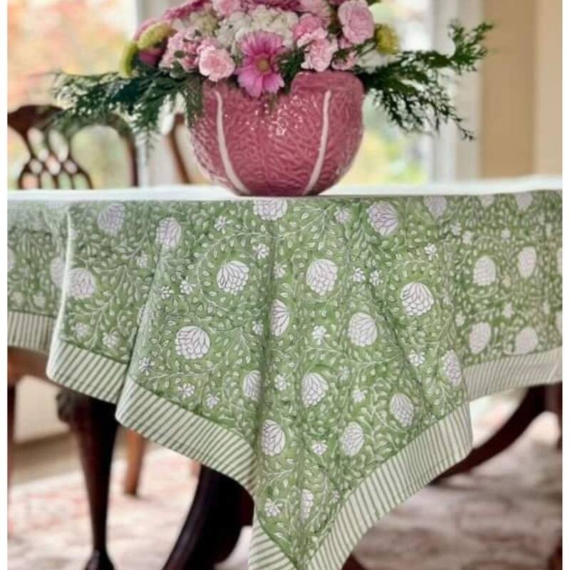 Square tablecloth- Eden green floral