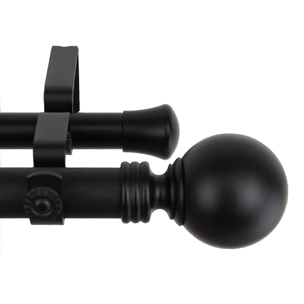 Globe Double Curtain Rod - Home Imports Emporium - Elegant Steel Drapery Rod - 240
