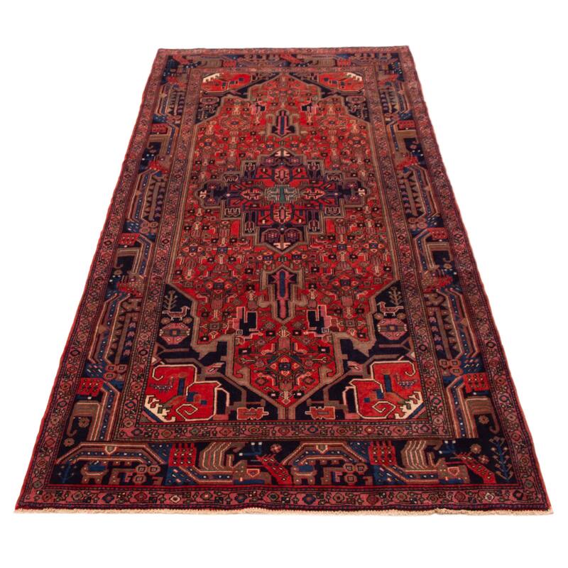 ECARPETGALLERY Hand-knotted Anatolian Vintage Red Wool Rug - 4'9 x 10'11