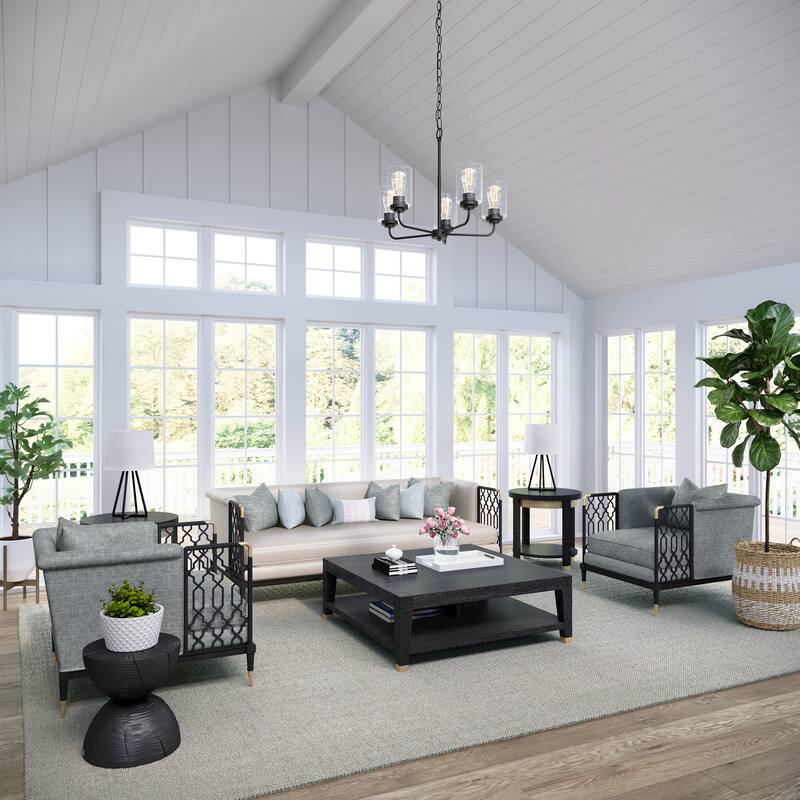 Millennium Lighting Moven 5 Light Metal Chandelier in Multiple Finishes with Seeded Glass Shades