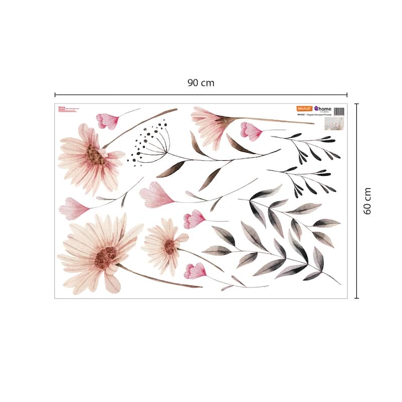 Walplus Delicate Watercolour Flowers Floral Wall Sticker Nursery Decor