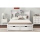 preview thumbnail 22 of 28, Full Size Platform Bed with Storage Headboard and 2-Drawers, Grey