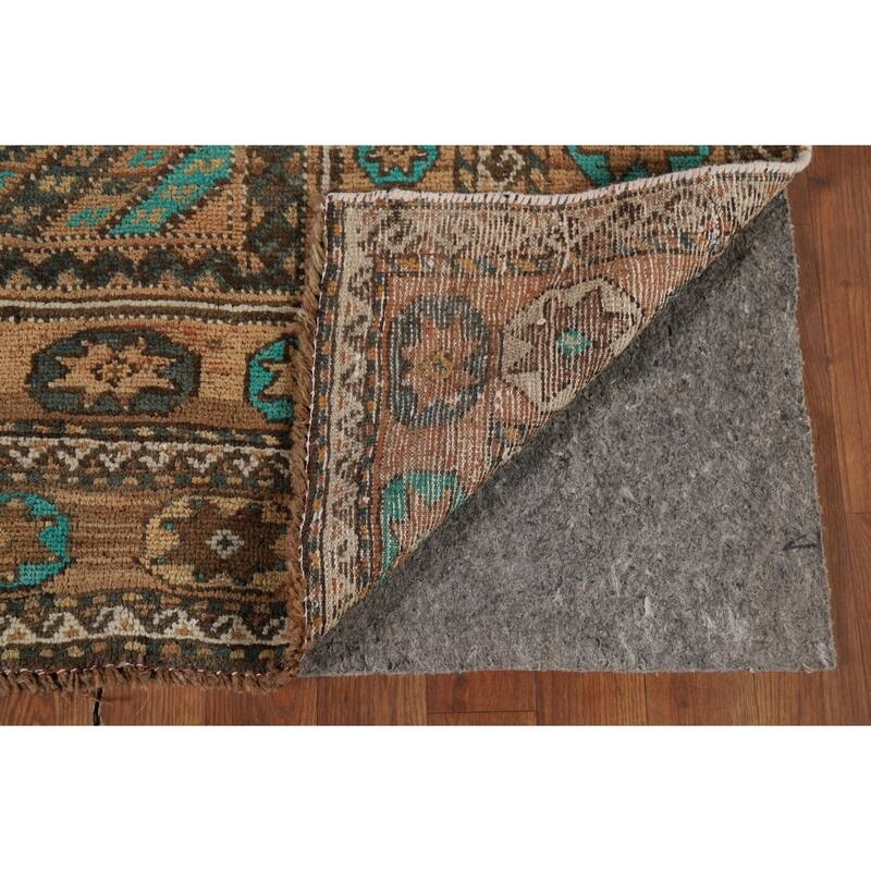 Geometric Shiraz Vintage Persian Area Rug Handmade Wool Carpet - 6'3" x 9'3"
