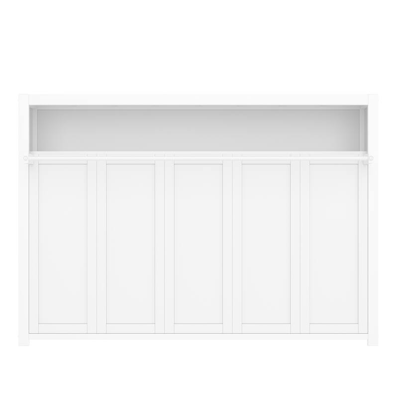 Space-Saving Twin Size Foldable Wall Bed with Built-In Shelves, White