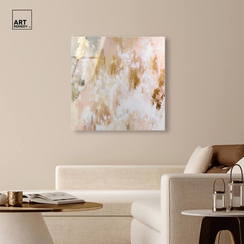 Golden Glimmer Gesture III Acrylic by Art Remedy, Ready to Hang