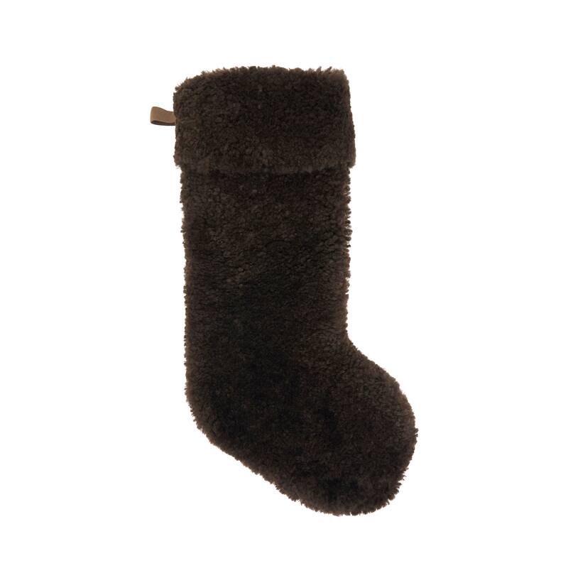 Cozy Delight Lamb Fur Stocking - Chocolate