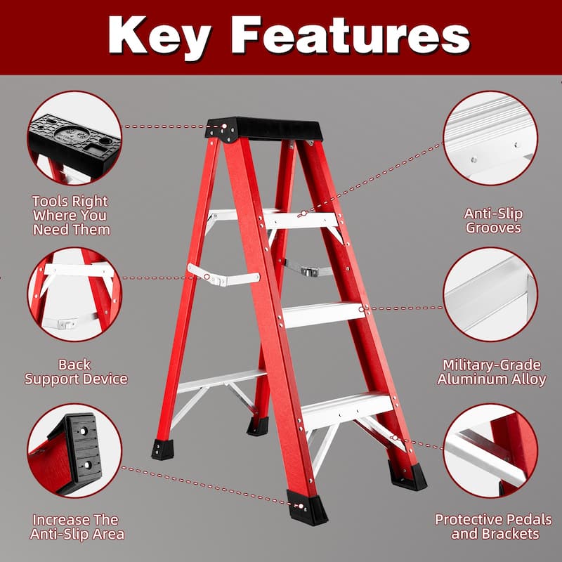 Fiberglass ladder, Stepladder For Electrical Engineering ladder Construction insulation ladder with a capacity of 330 pounds