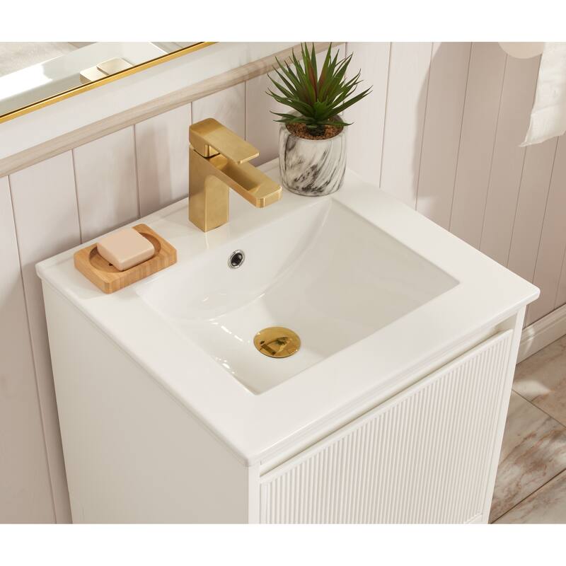20-Inch Bathroom Vanity with Integrated Ceramic Sink