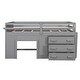 preview thumbnail 13 of 16, Twin Size Loft Bed with Cabinet and Shelf - Gray