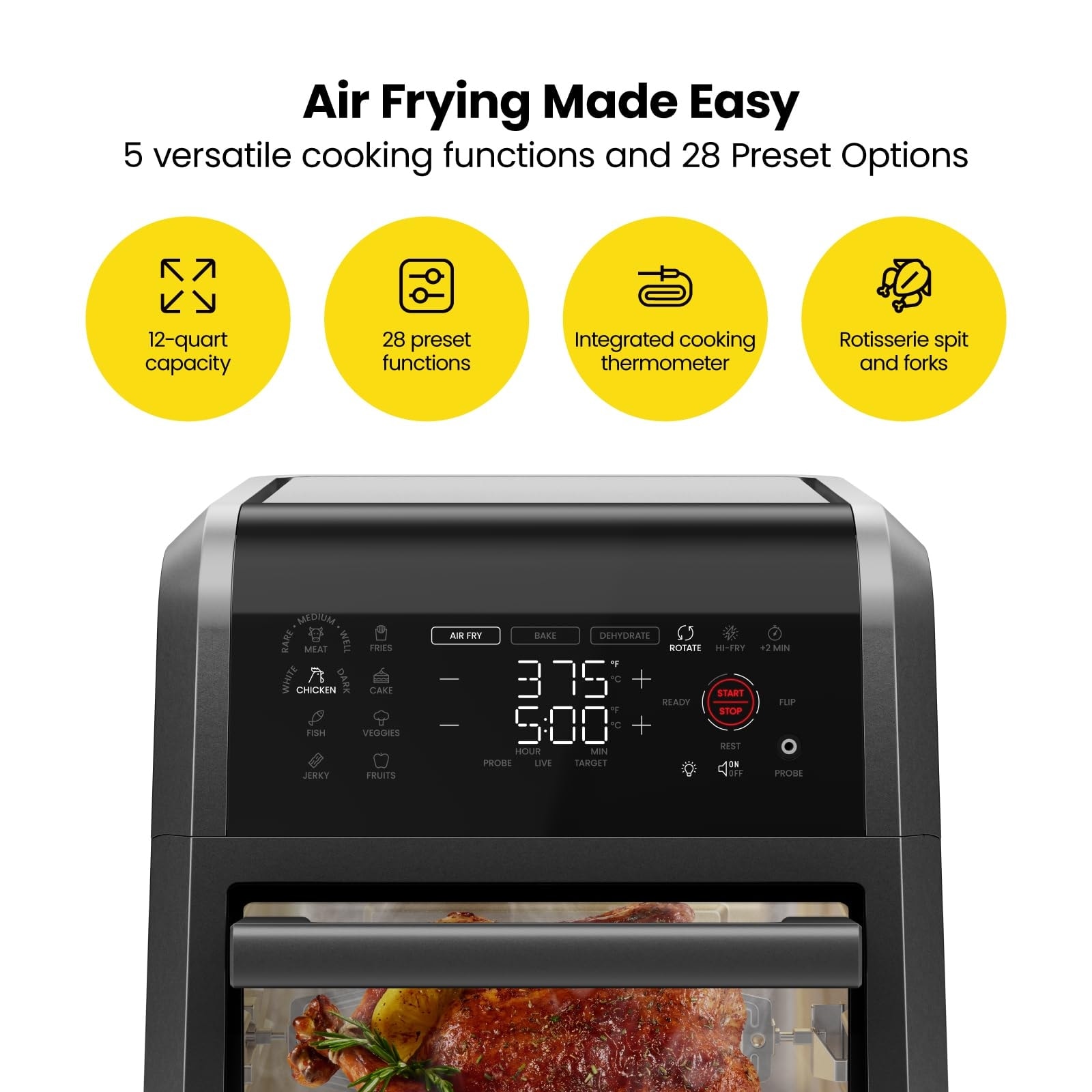 10-in-1 Multi Functinal 23.3 Quart Toaster Oven Air Fryer Rotisserie  Dehydrator - 8'6 x 12' - On Sale - Bed Bath & Beyond - 34845010
