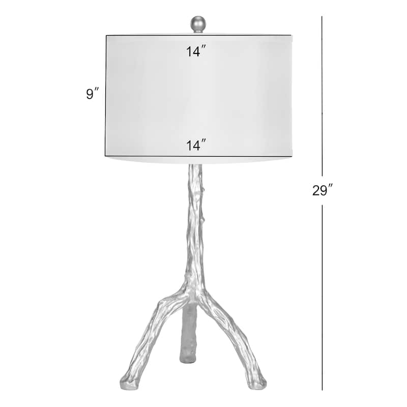 SAFAVIEH Lighting Editha 28-inch Silver Branch Table Lamp (Set of 2) - 14"x14"x29" - 14Wx14Dx29H