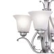 preview thumbnail 8 of 8, Monrovia 4 Light Brushed Nickel Mini Chandelier White Glass - 18.5-in W x 18-in H x 18.5-in D