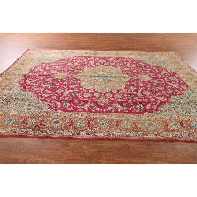 Tabriz Persian Vintage Rug Hand-Knotted Wool Carpet - 7'11"x 11'1"