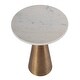 preview thumbnail 2 of 3, Hallie 15 in. W Round Marble and Metal Side Table
