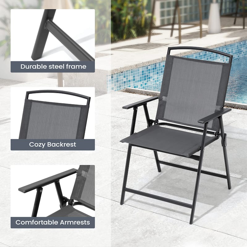 Pellebant Patio Portable Folding Chairs Outdoor Dining Chairs