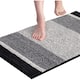 Subrtex Rugs Chenille Gradient Stripe Pattern Soft Plush Bath Rug Shower Water Absorbent Mat - 20"*32" - Black