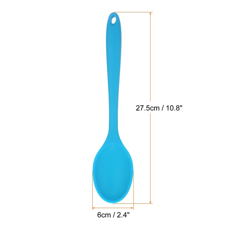 2Pcs Silicone Spoons Heat Resistant Cooking Utensil Mixing Spoon - Blue