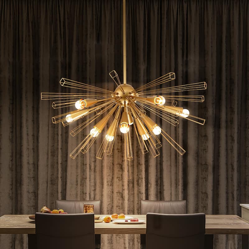 OYIPRO 10-Light 34" W Contemporary Large Geometric Sputnik Sphere Chandelier