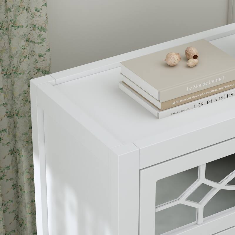 End Table Nightstand Bedside Table Mirrored Cutout Chest Beside Table
