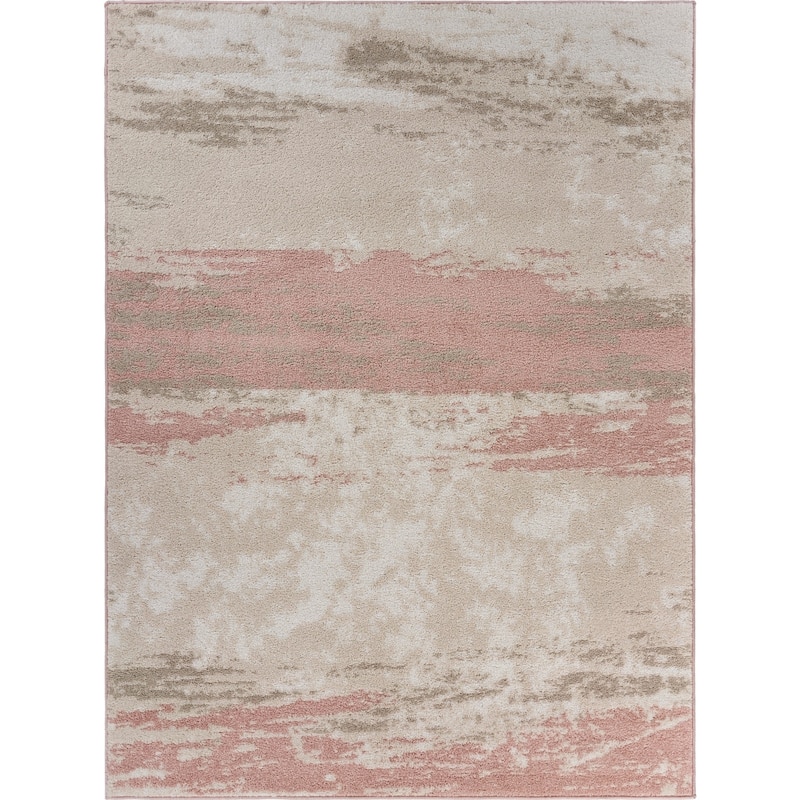 Sevita Ivory/Blush Abstract Area Rug