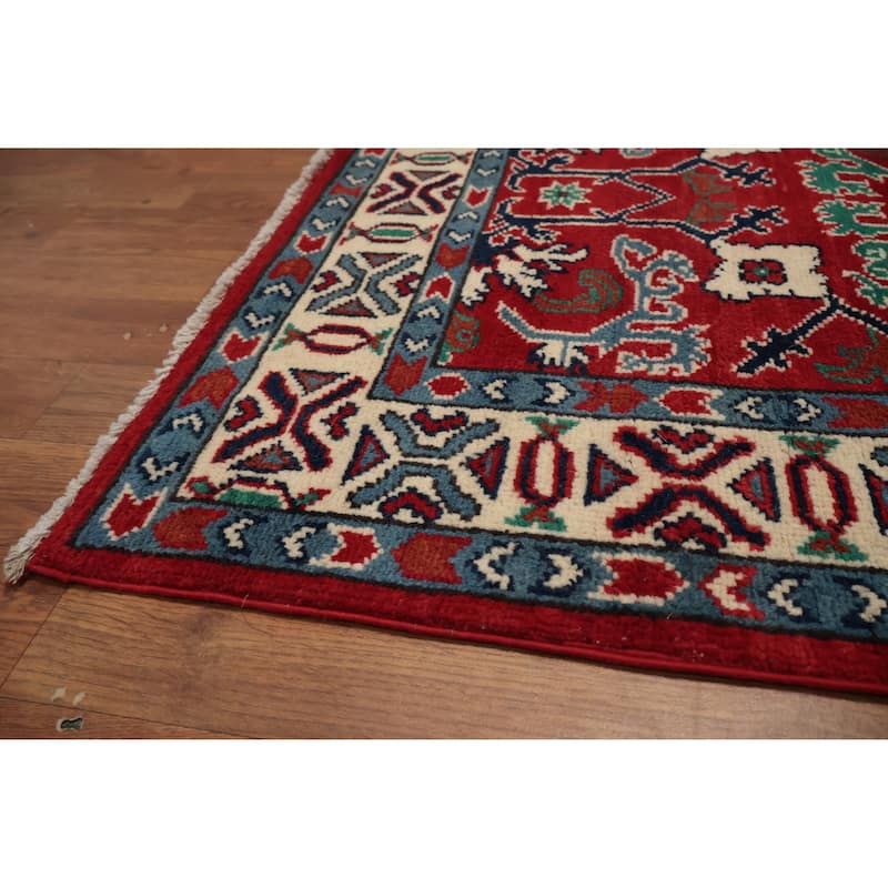 Hand Knotted Oriental 100% Wool Carpet Traditional Geometric Red Heriz (serapi) Runner Rug - 15' 10'' X 3' 0''