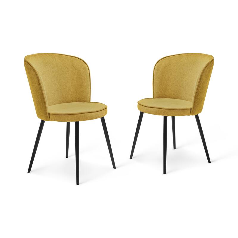Rye Studio Round Dining Chairs with Steel Legs, Set of 2