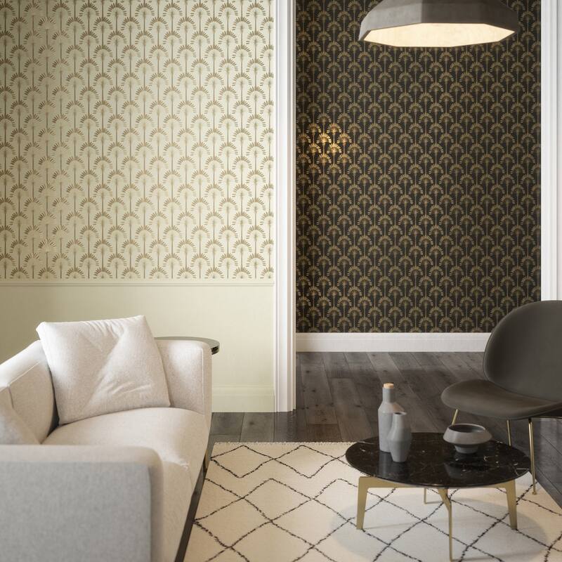 Arthouse Sylvia Gold Palm Palace Wallpaper