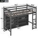 preview thumbnail 5 of 16, Wood Twin Size Loft Bed with 8 Open Storage Shelves, Multi-Function Loft Bed
