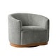preview thumbnail 4 of 34, Gema Modern 360°Swivel Chenille Ergonomic U-shape Armchair with Solid Wood Legs by HULALA HOME