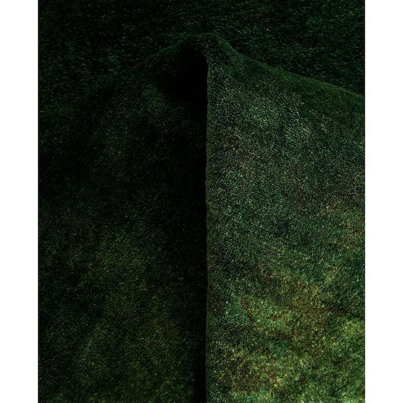 Overdyed One-of-a-Kind Hand-Knotted Runner Rug - Green - 2' 9" x 4' 3"