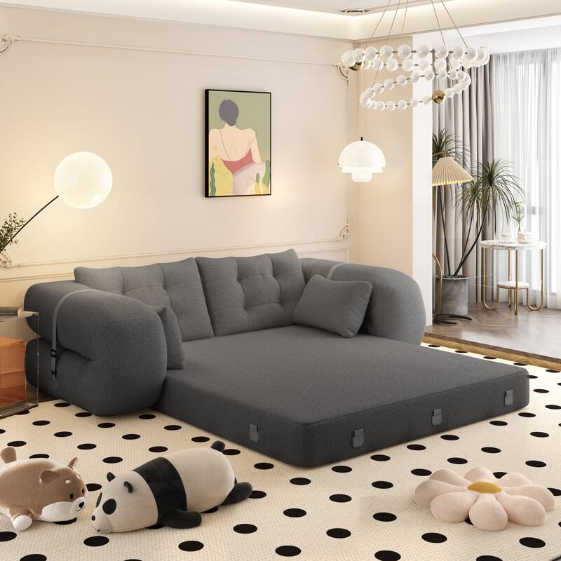 78in Wide Lazy Sofa Couch Multi Functional Foldable Sofa Bed