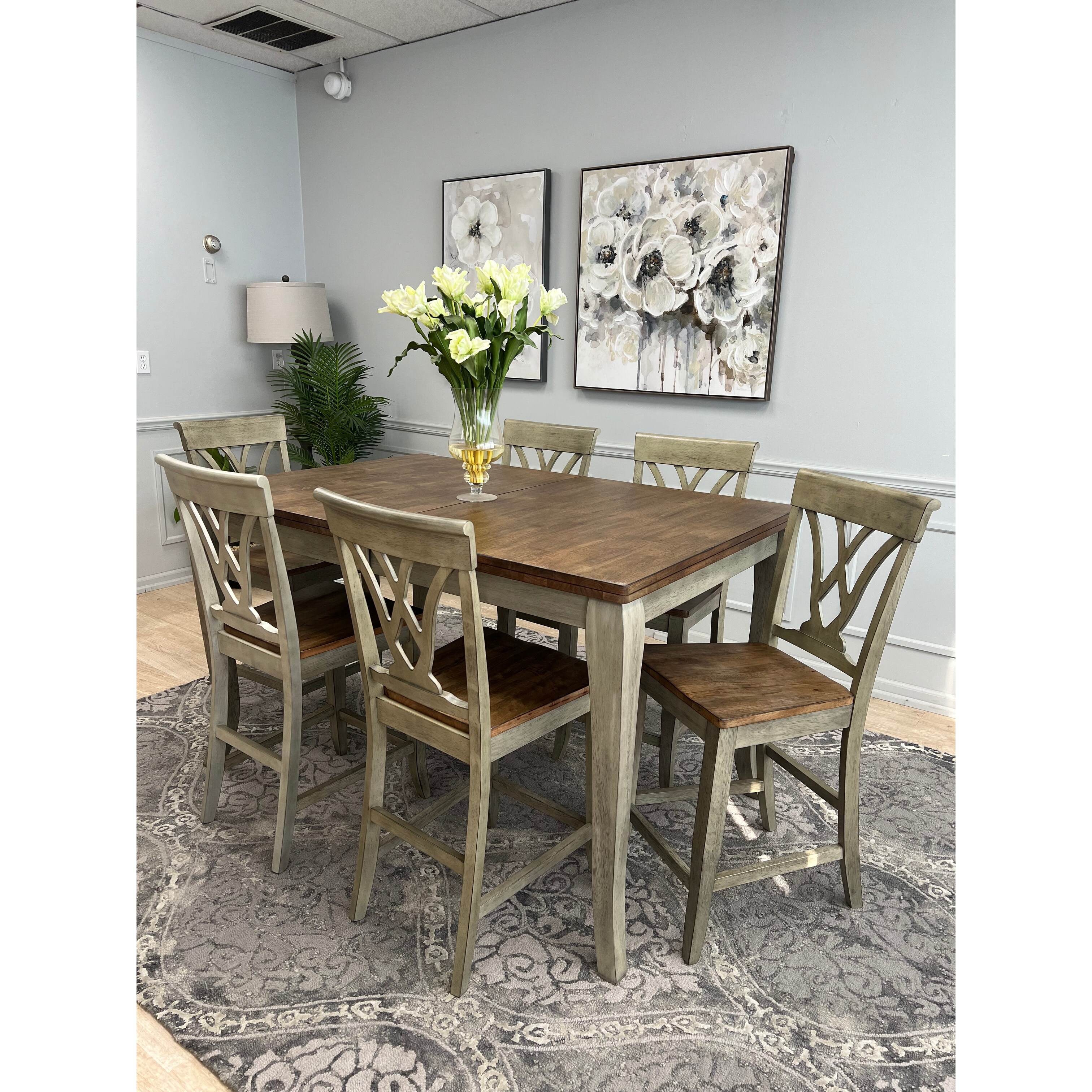 Counter height solid wood dining table clearance