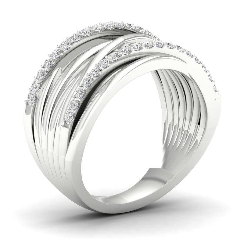 1/3ct TDW Diamond Crossover Ring in 10k Gold for Women