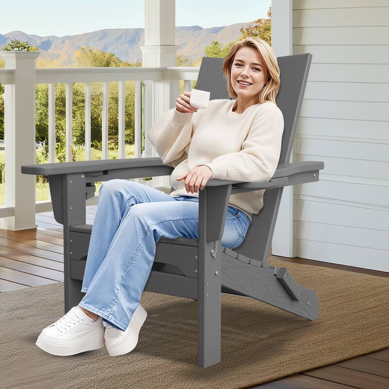 Foldable HDPE Modern Chair with Dual Cup Holders
