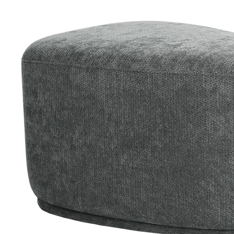 Leon 26" & 43" W Chenille Triangle Cocktail Ottoman Set