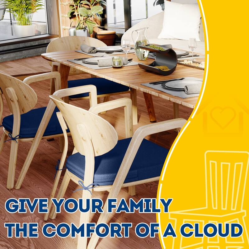 AAAAAcessories 17 in. X 16 in.Indoor Strap Non-slip Chair Cushion for Multi-scenario Setups (2 Pack) - N/A