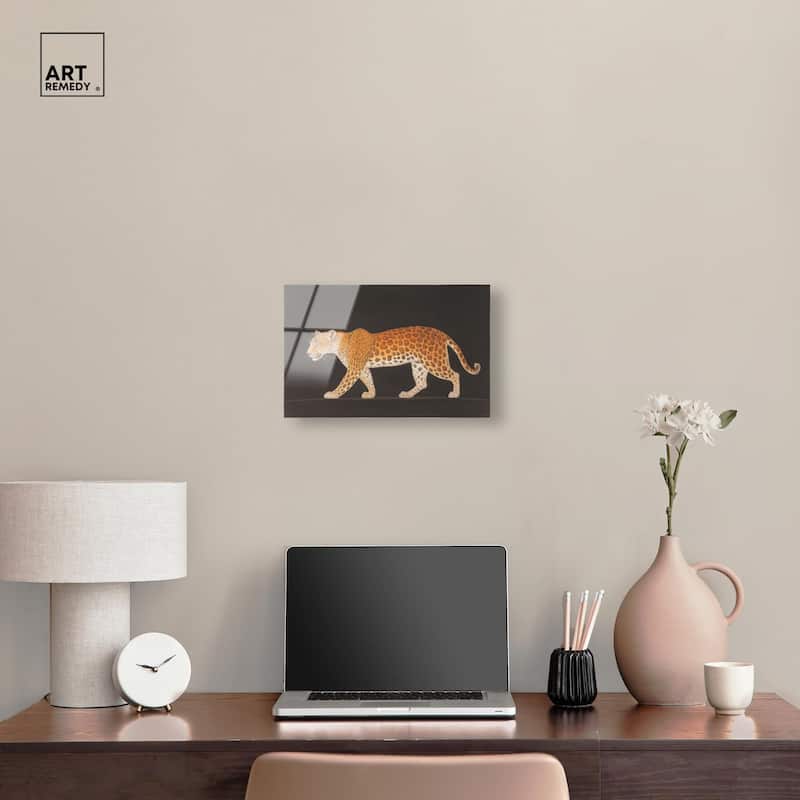 Golden Leopard Acrylic by Art Remedy, Ready to Hang