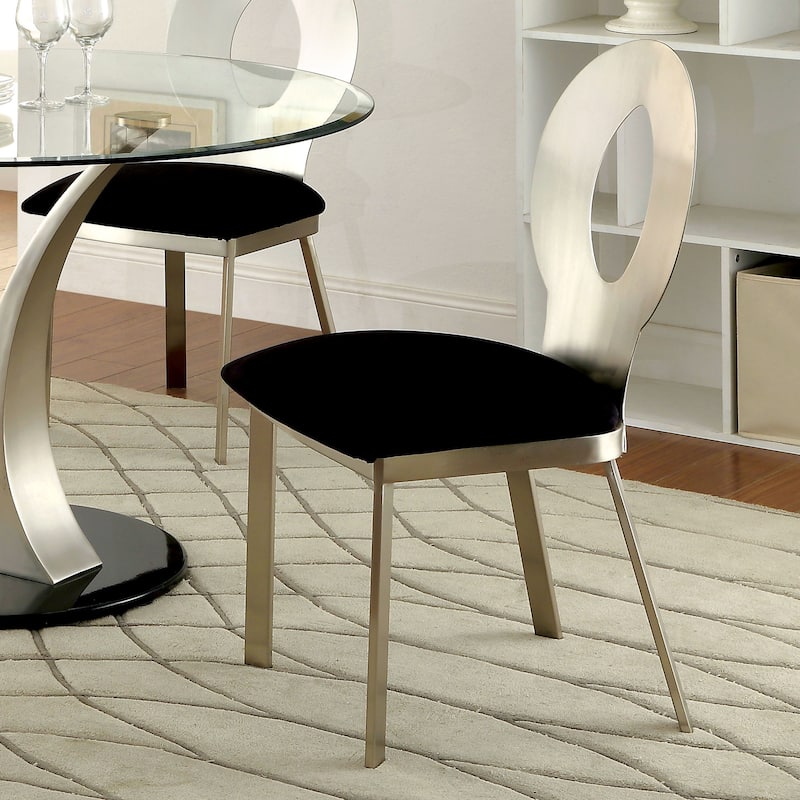 Zaia Contemporary Silver Steel 5-Piece Round Dining Set by Furniture of America
