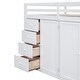 preview thumbnail 39 of 38, Full Size Wood Loft Bed With Wardrobes, Cabinets and Drawers, Gray