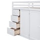 preview thumbnail 12 of 26, Full Size Wood Loft Bed with Built-in Wardrobes, Cabinets and Drawers, Multi-Functional Bed Frame with Storage Space Staircase
