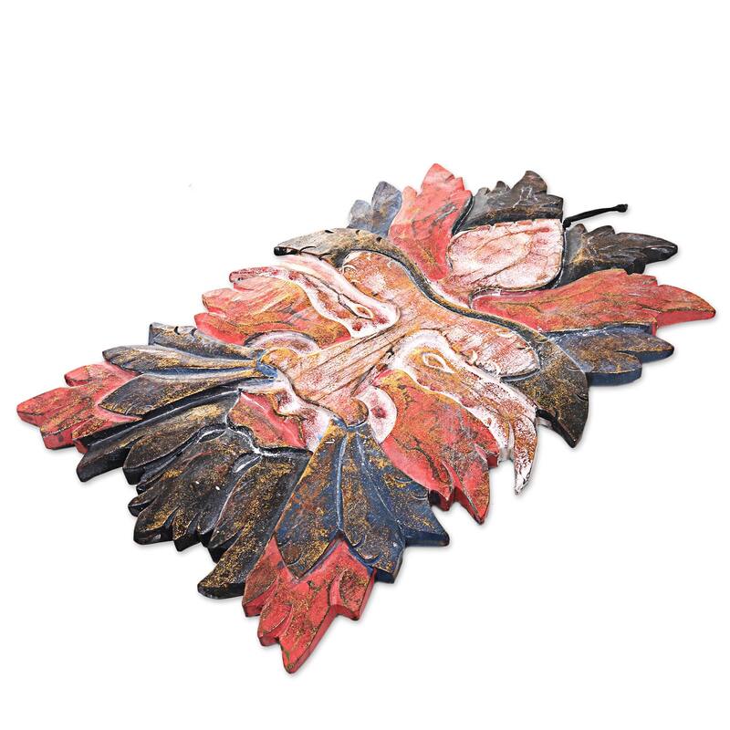 Novica Handmade Camouflage Wood Wall Relief Panel