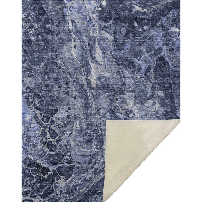 Premium Machine Washable Abstract Flow Sherpa Throw Blanket